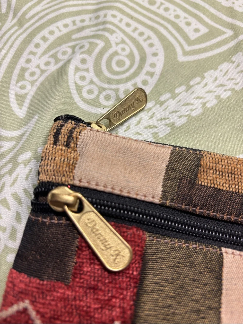 ✴️Danny K Red and Browns Patchwork Pouch